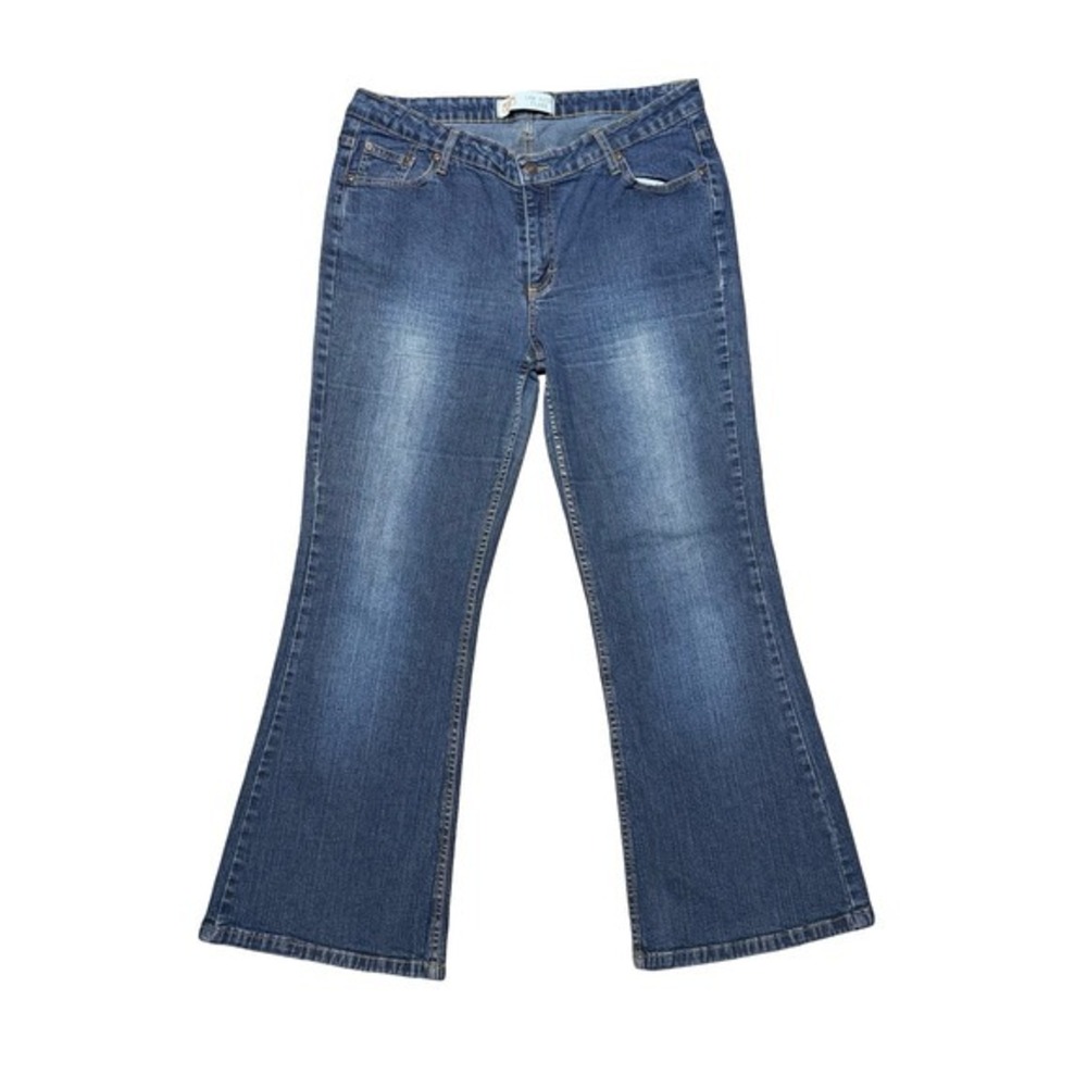 Route 66 vintage‎ women's low rise flare denim blue jeans 16 S 36x29